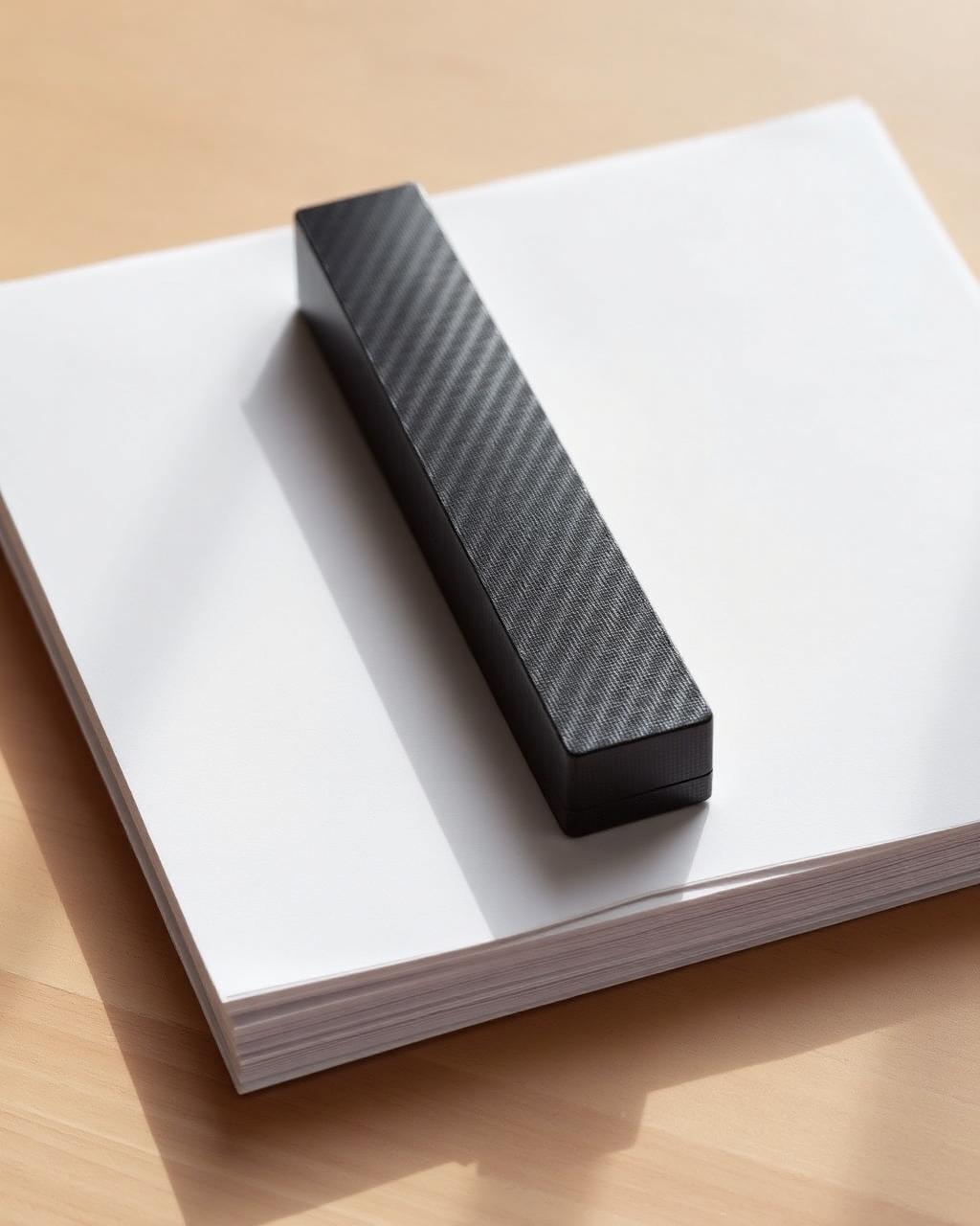 Slim chamfered carbon fibre paperweight bar