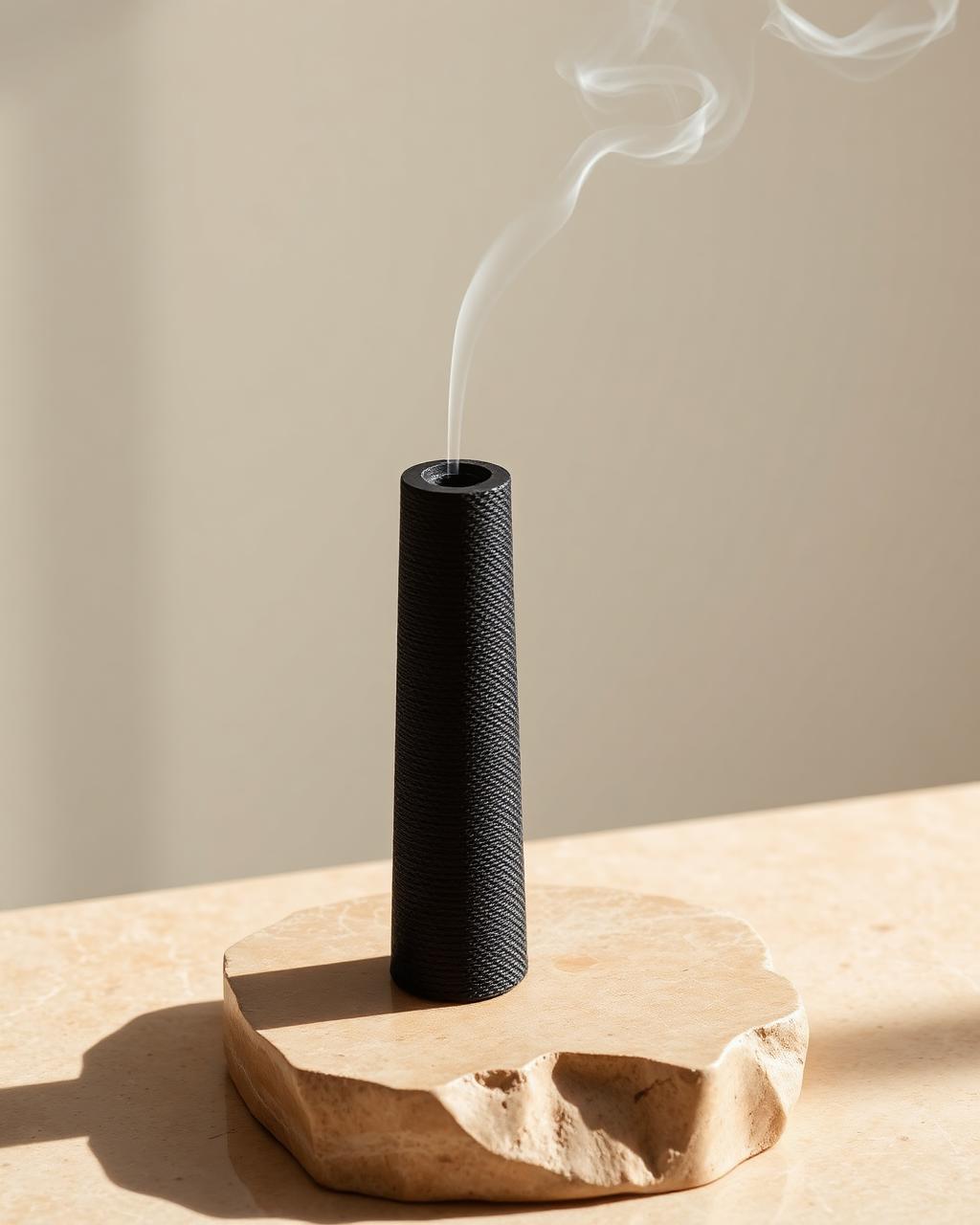 Slender tapered carbon fibre incense holder