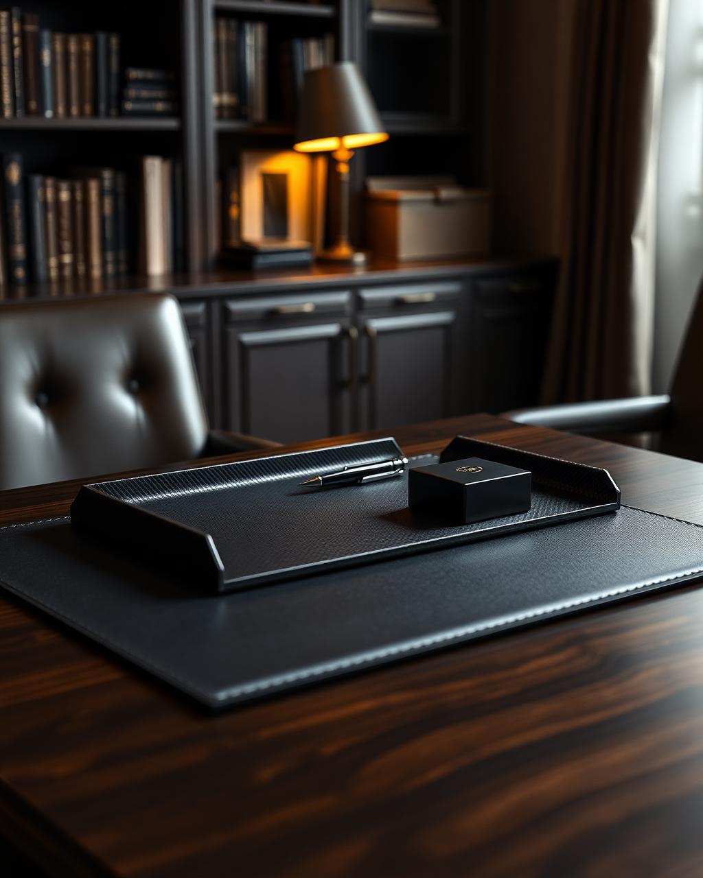 Aureline desk set shown in a styled interior