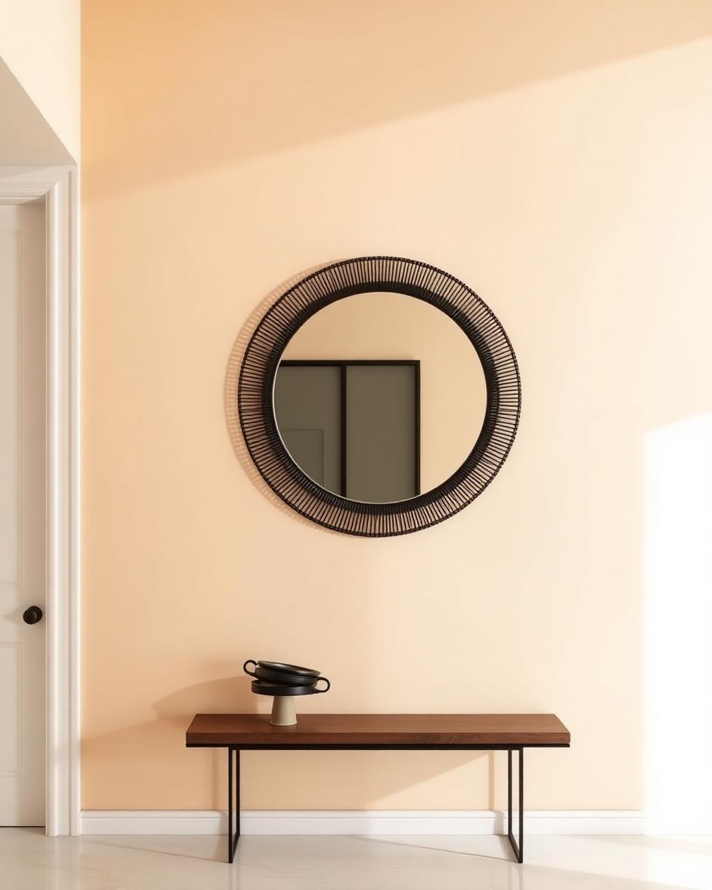 Carbon halo mirror shown in a styled interior