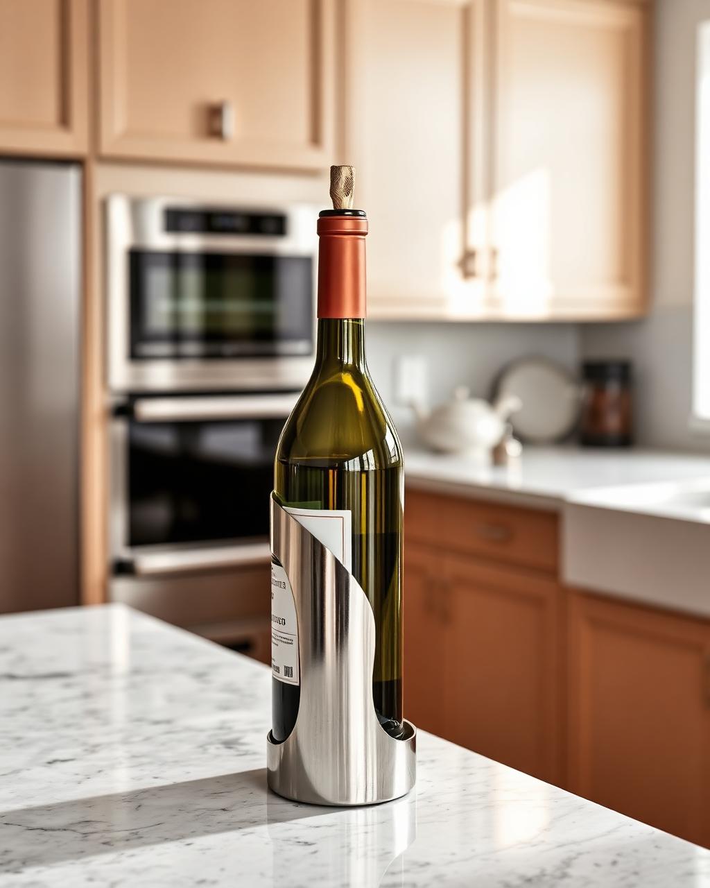 Ferro bottle cradle shown in a styled interior