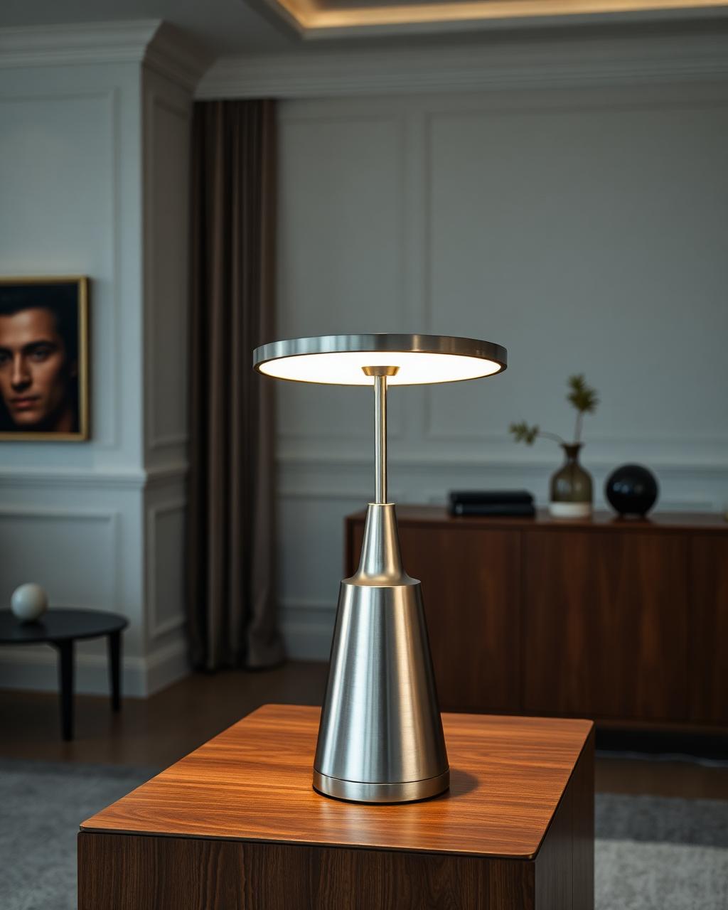 Halden table light shown in a styled interior