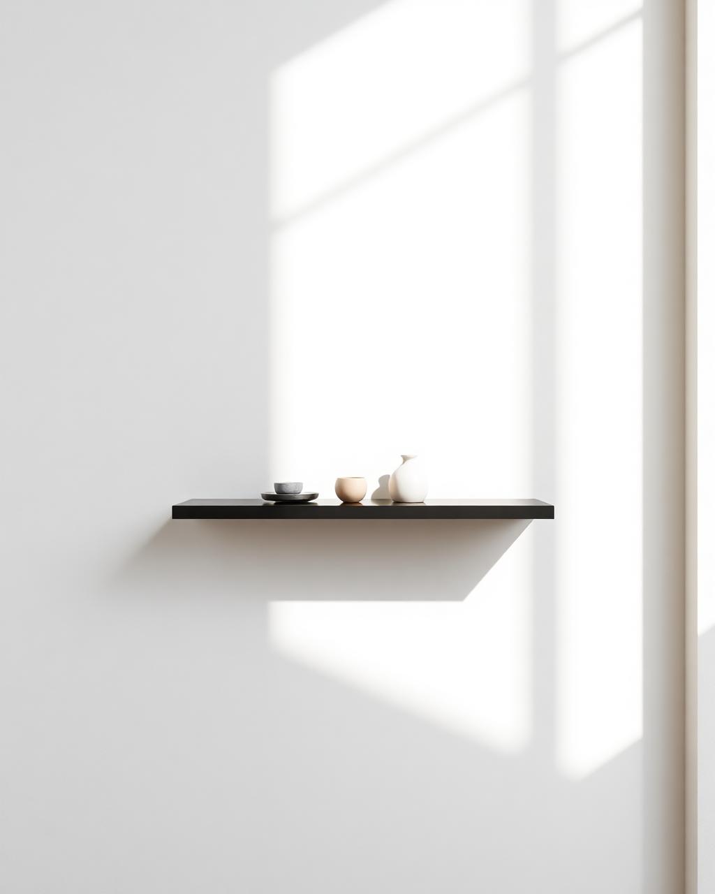Linea wall shelf shown in a styled interior